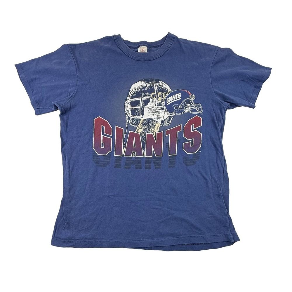 VTG GTS New York Giants T-Shirt Blue Men's XL Single Stitch Made In USA